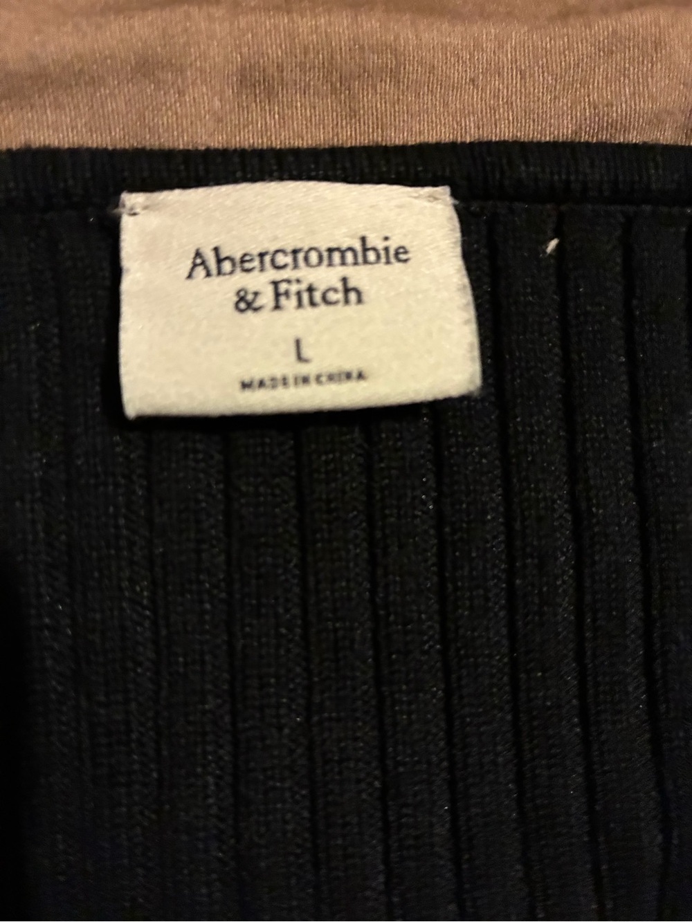Abercrombie & Fitch Black Ribbed Crew Neck Top